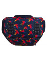 G462,Ghiozdan St.Majewski St.Right Rainbow Birds, 3 compartimente, 2 buzunare, negru cu rosu, BP-26 / 622502