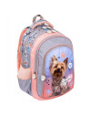 G599,Ghiozdan St.Majewski My Little Friend Dog, 40cm, 3 compartimente, gri cu roz si bleu, BPL58 / 668456