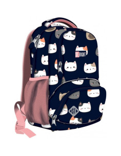 G622,Ghiozdan St.Majewski St.Right Cuttie Kitties, 38cm, 1 compartiment, Navy Blue/Roz, BP71 / 664267