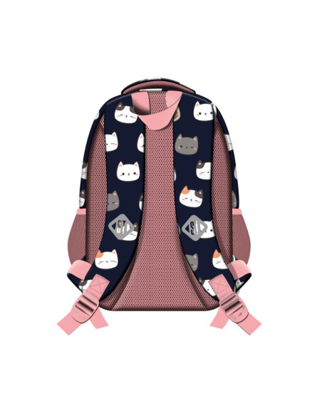 G622,Ghiozdan St.Majewski St.Right Cuttie Kitties, 38cm, 1 compartiment, Navy Blue/Roz, BP71 / 664267