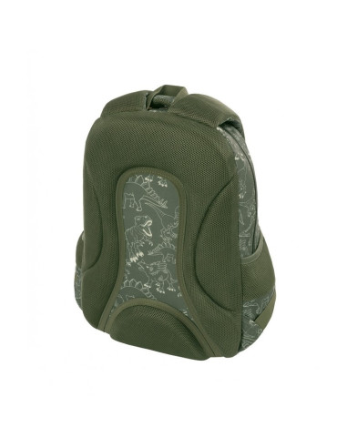 G567,Ghiozdan St.Majewski St.Right T-Rex, 39cm, 3 compartimente, verde kaki, 654015