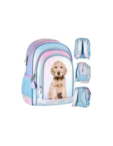 G589,Ghiozdan Starpak Doggy, 39cm, 3 compartimente, roz cu turcoaz, 527185 G589,Ghiozdan Starpak Doggy, 39cm, 3 compartimente, roz cu turcoaz, 527185