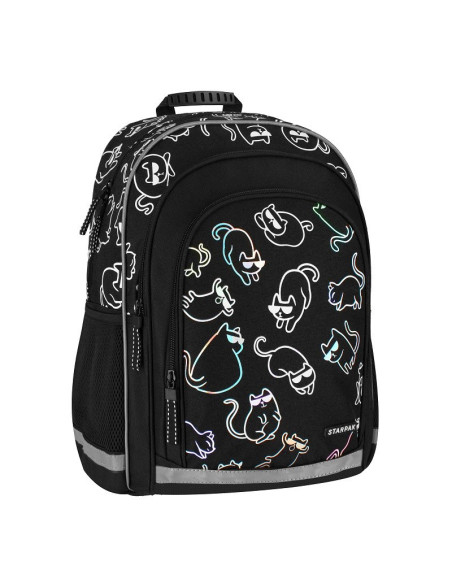 G591,Ghiozdan Starpak Kitty Holo, 39cm, 3 compartimente, negru, 527191