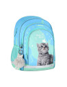 G592,Ghiozdan Starpak Kitty, 39cm, 3 compartimente, blue cu turcoaz, 527189