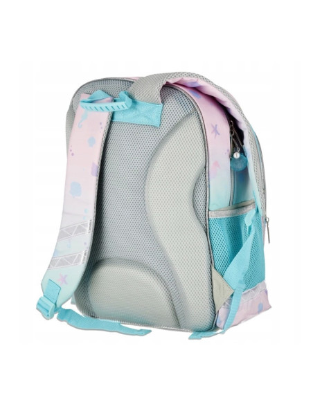 G593,Ghiozdan Starpak Mermaid, 39cm, 3 compartimente, roz cu turcoaz, 527183