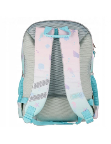 G593,Ghiozdan Starpak Mermaid, 39cm, 3 compartimente, roz cu turcoaz, 527183