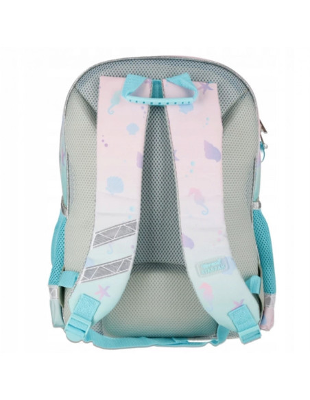G593,Ghiozdan Starpak Mermaid, 39cm, 3 compartimente, roz cu turcoaz, 527183