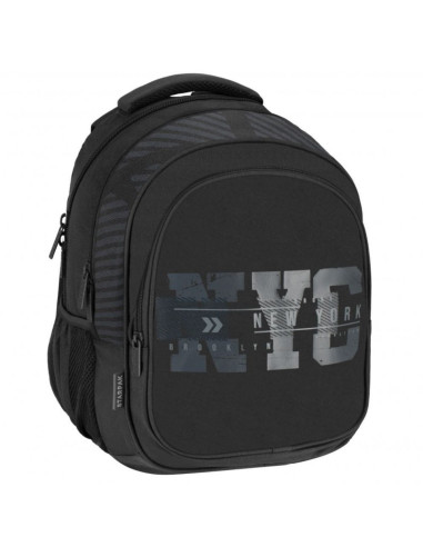 G595,Ghiozdan Starpak NYC, 43cm, 3 compartimente, negru, 507341