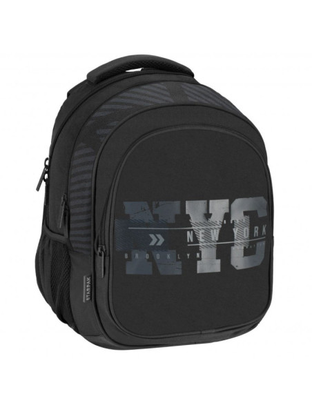 G595,Ghiozdan Starpak NYC, 43cm, 3 compartimente, negru, 507341