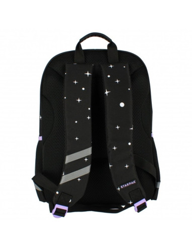 G596,Ghiozdan Starpak Unicorn Holo, 39cm, 3 compartimente, negru, 527184