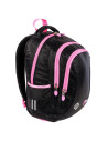 G660,Ghiozdan St.Majewski St.Right Black Glitter, 39cm, 3 compartimente, negru cu roz, 665356