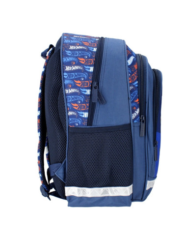 G666,Ghiozdan Starpak Hot Wheels, 41cm, 3 compartimente, 2 buzunare laterale, albastru, 486066