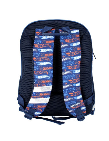 G666,Ghiozdan Starpak Hot Wheels, 41cm, 3 compartimente, 2 buzunare laterale, albastru, 486066