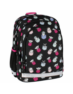 G667,Ghiozdan Starpak Minisy, 39.5cm, 3 compartimente, 2 buzunare laterale, negru, 509031