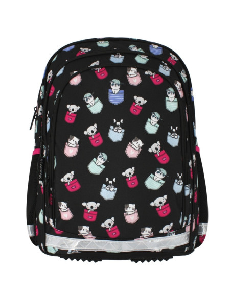 G667,Ghiozdan Starpak Minisy, 39.5cm, 3 compartimente, 2 buzunare laterale, negru, 509031