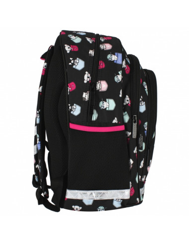 G667,Ghiozdan Starpak Minisy, 39.5cm, 3 compartimente, 2 buzunare laterale, negru, 509031