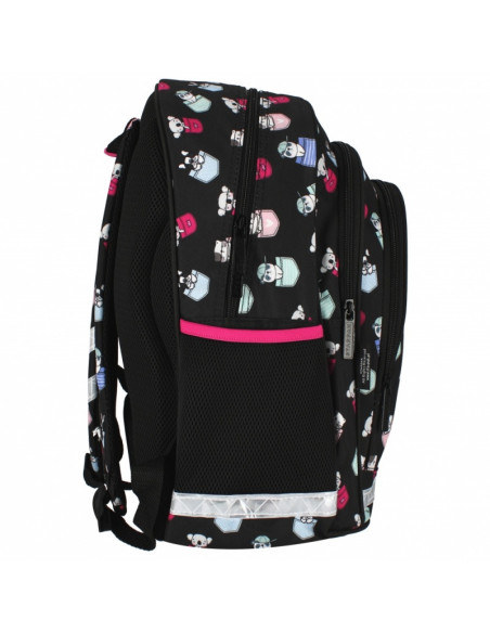 G667,Ghiozdan Starpak Minisy, 39.5cm, 3 compartimente, 2 buzunare laterale, negru, 509031