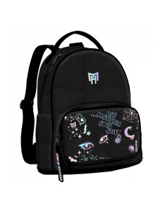 G668,Ghiozdan Starpak Monster High, 28cm, 1 compartiment, negru, 518385