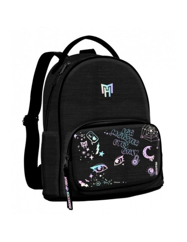 G668,Ghiozdan Starpak Monster High, 28cm, 1 compartiment, negru, 518385