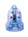 G755,Ghiozdan St.Majewski LOOZZ Happy Cats, 41cm, 3 compartimente, 1 buzunar, roz cu bleu