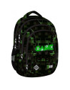 G695,Ghiozdan St.Majewski St.Right Green Game, 43cm, 4 compartimente, negru cu verde