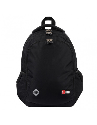 G709,Ghiozdan St.Majewski St.Right Black, 46cm, 3 compartimente, 2 buzunare, negru