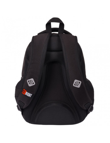 G709,Ghiozdan St.Majewski St.Right Black, 46cm, 3 compartimente, 2 buzunare, negru
