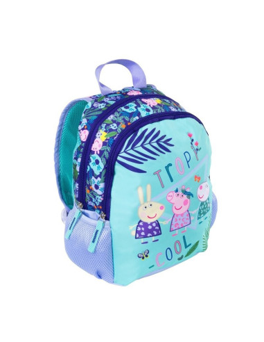 G396,Ghiozdan St.Majewski Peppa Pig, gradinita, 2 compartimente, 2 buzunare, turcoaz cu lila, 34680