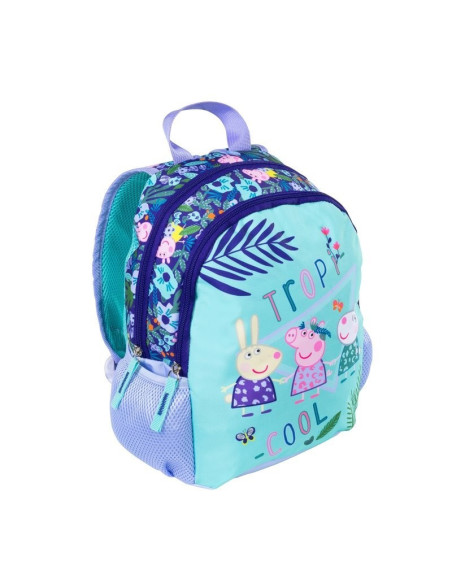 G396,Ghiozdan St.Majewski Peppa Pig, gradinita, 2 compartimente, 2 buzunare, turcoaz cu lila, 34680