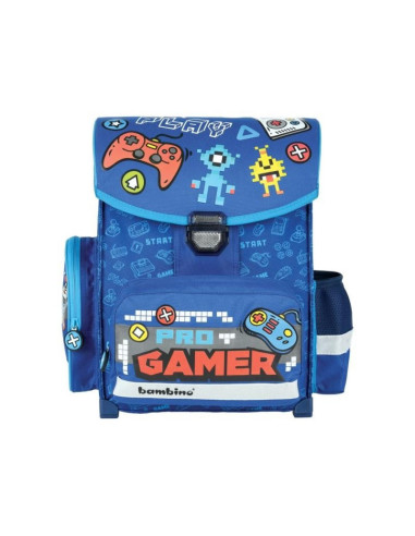 G370,Ghiozdan St.Majewski Bambino Gamer, 1 compartiment, 3 buzunare, albastru, 629297