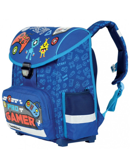 G370,Ghiozdan St.Majewski Bambino Gamer, 1 compartiment, 3 buzunare, albastru, 629297