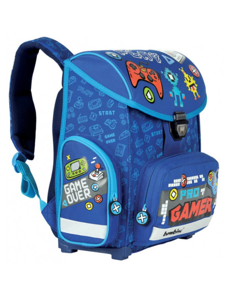G370,Ghiozdan St.Majewski Bambino Gamer, 1 compartiment, 3 buzunare, albastru, 629297