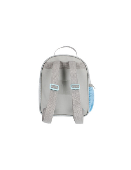 G487,Ghiozdan Starpak Kitty, 1 compartiment, 3 buzunare, gri cu bleu, 485895