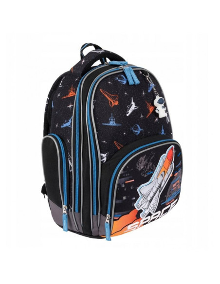 G514,Ghiozdan St.Majewski Bambino Space, 2 compartimente, 3 buzunare, negru, 650703