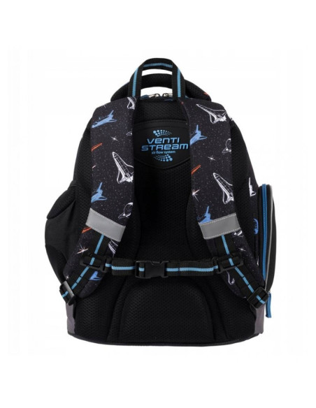 G514,Ghiozdan St.Majewski Bambino Space, 2 compartimente, 3 buzunare, negru, 650703
