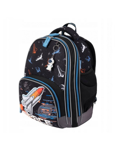 G514,Ghiozdan St.Majewski Bambino Space, 2 compartimente, 3 buzunare, negru, 650703