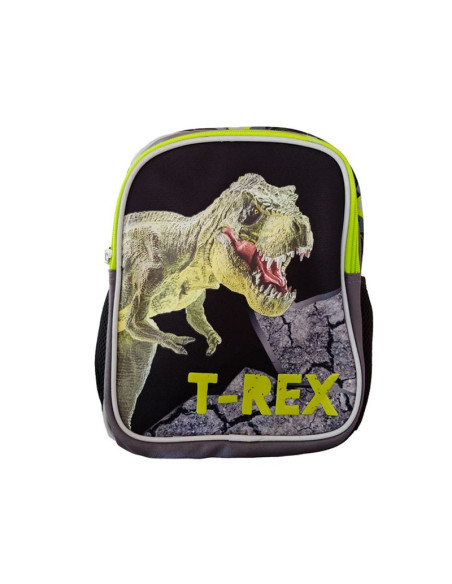 G515,Ghiozdan St.Majewski Bambino TRex, 1 compartiment, 3 buzunare, negru cu verde, 650635