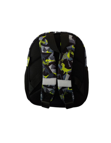 G515,Ghiozdan St.Majewski Bambino TRex, 1 compartiment, 3 buzunare, negru cu verde, 650635