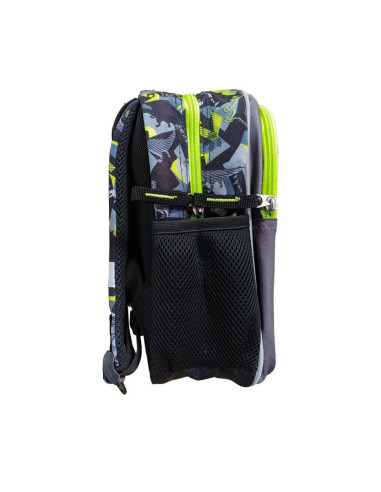 G515,Ghiozdan St.Majewski Bambino TRex, 1 compartiment, 3 buzunare, negru cu verde, 650635