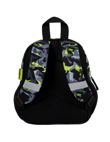 G515,Ghiozdan St.Majewski Bambino TRex, 1 compartiment, 3 buzunare, negru cu verde, 650635