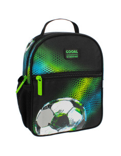 G497,Ghiozdan Starpak Fotbal, gradinita, 1 compartiment, 2 buzunare, negru cu verde, 485873