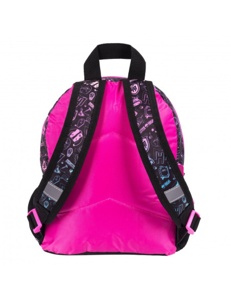 G614,Ghiozdan St.Majewski Monster High, 30cm, gradinita, 2 compartimente, negru cu mov, D6 / 661396