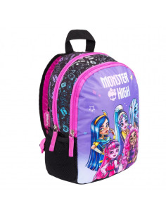 G614,Ghiozdan St.Majewski Monster High, 30cm, gradinita, 2 compartimente, negru cu mov, D6 / 661396