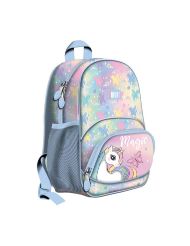 G619,Ghiozdan St.Majewski St.Right Magic Unicorn, 32cm, gradinita, 1 compartiment, roz cu bleu, BP70 / 664045
