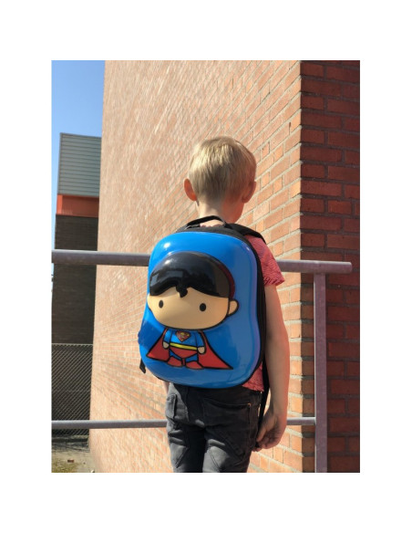 G574,Ghiozdan gradinita Ridaz DC Justice League Superman, 35cm, 1 compartiment, 3D, albastru, 91104W