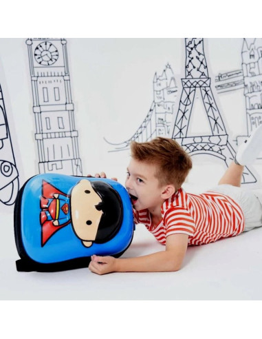 G574,Ghiozdan gradinita Ridaz DC Justice League Superman, 35cm, 1 compartiment, 3D, albastru, 91104W