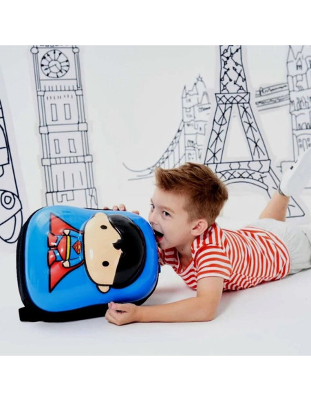 G574,Ghiozdan gradinita Ridaz DC Justice League Superman, 35cm, 1 compartiment, 3D, albastru, 91104W