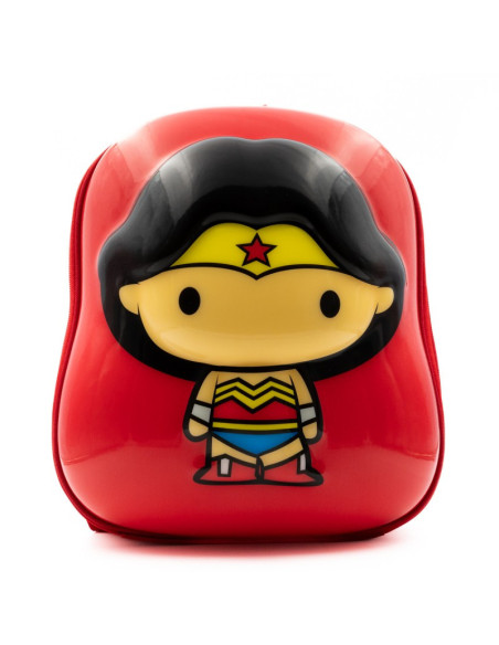 G575,Ghiozdan gradinita Ridaz DC Justice League Wonder Woman, 35cm, 1 compartiment, 3D, rosu, 91105W
