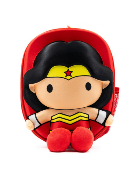 G577,Ghiozdan gradinita Ridaz DC Justice League Wonder Woman, 23cm, 1 compartiment, 3D, rosu, 91109P