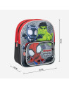 G627,Ghiozdan gradinita Cerda Spidey si prietenii, 30cm, 1 compartiment, 1 buzunar, rosu cu negru